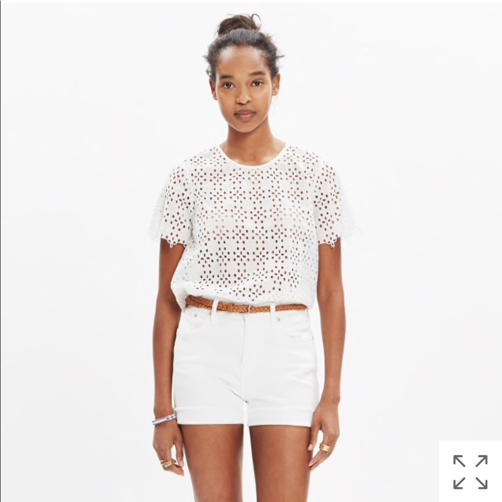 Madewell White Eyelet Shirt